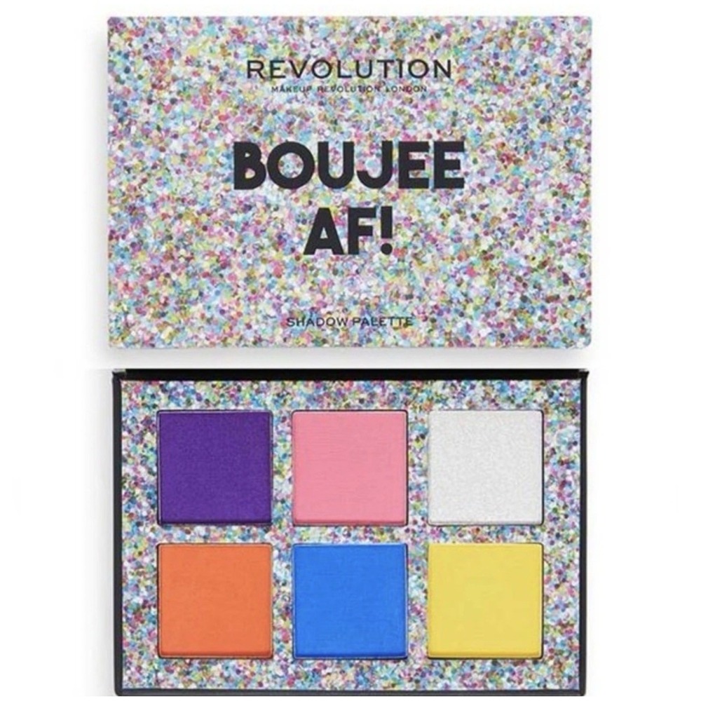 Revolution Boujee AF 6 Shade Colorful Eyeshadow Palette Cruelty Free. NIB
